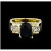 Image 2 : 2.54 ctw Sapphire and Diamond Ring - 18KT Yellow Gold