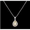 Image 1 : 1.42 ctw Diamond Pendant With Chain - 14KT White Gold