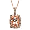 Image 1 : 1.98 ctw Morganite and Diamond Pendant - 10KT Rose Gold