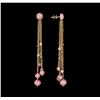 Image 2 : 6.96 ctw Pink Sapphire and Diamond Earrings - 18KT Rose Gold