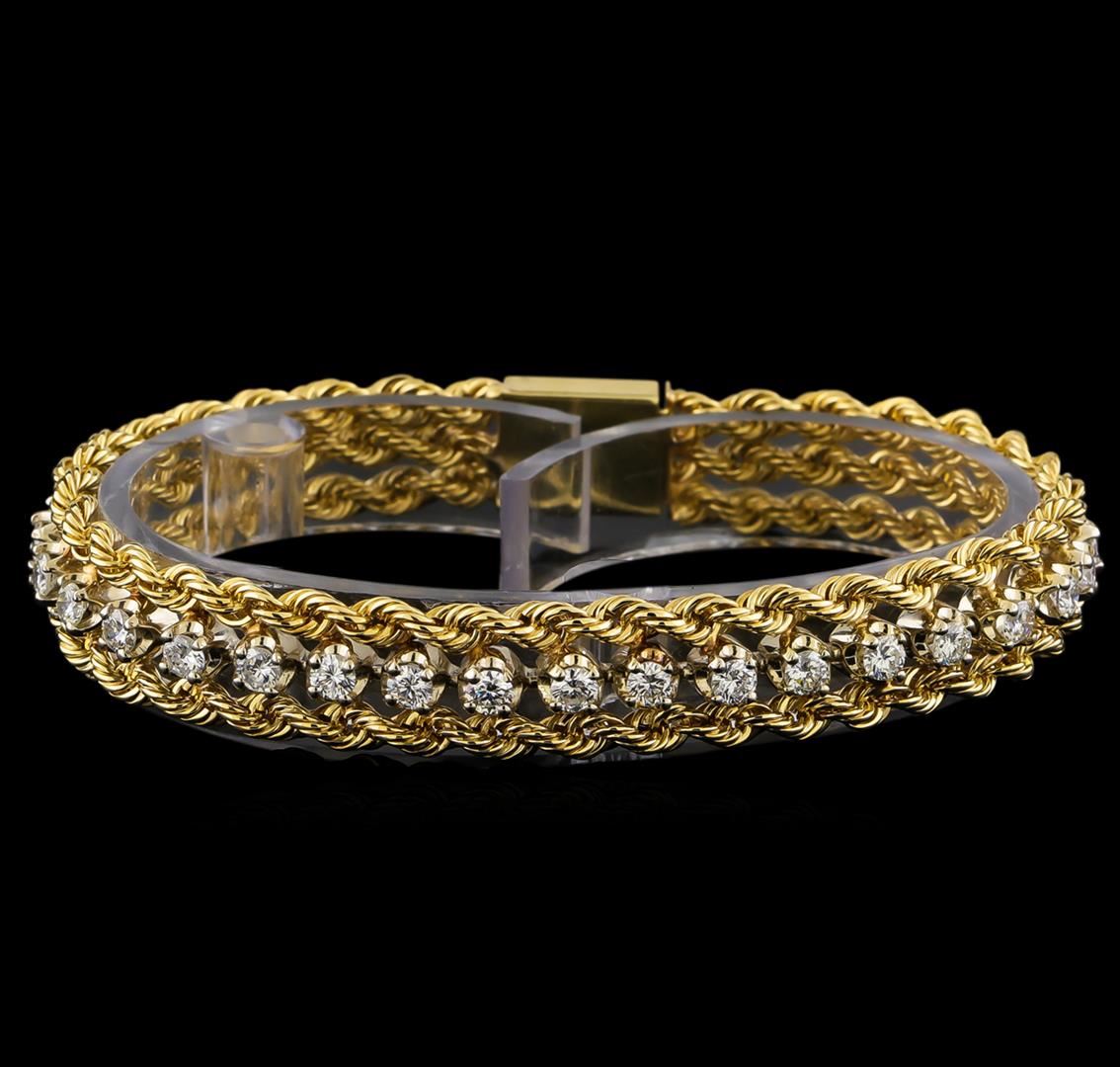 1.85 ctw Diamond Rope Bracelet 14KT Yellow Gold