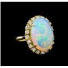 Image 1 : 16.90 ctw Opal and Diamond Ring - 14KT Yellow Gold