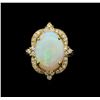 Image 2 : 14KT Yellow Gold 3.79 ctw Opal and Diamond Ring