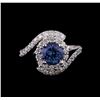 Image 2 : 14KT White Gold 1.78 ctw Tanzanite and Diamond Ring