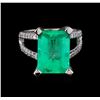 Image 2 : 8.78 ctw Emerald and Diamond Ring - 14KT White Gold