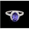 Image 2 : 18KT White Gold 1.69 ctw Tanzanite and Diamond Ring