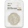 Image 1 : 1887 MS64 NGC Morgan Silver Dollar