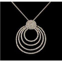 14KT White Gold 0.90 ctw Diamond Pendant With Chain