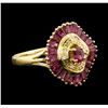 Image 1 : 1.80 ctw Ruby and Diamond Ring - 18KT Yellow Gold