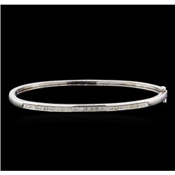 1.00 ctw Diamond Bangle Bracelet - 14KT White Gold