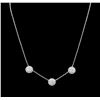 Image 1 : 1.57 ctw Diamond Necklace - 14KT White Gold
