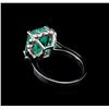 Image 3 : 4.50 ctw Emerald and Diamond Ring - 14KT White Gold