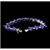 Image 4 : 25.91 ctw Tanzanite And Diamond Bracelet - 14KT White Gold