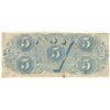 Image 2 : 1863 $5 The Confederate States of America Note T-60 CC