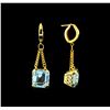 Image 2 : 14.83 ctw Aquamarine Earrings - 14KT Yellow Gold