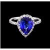 Image 2 : 2.85 ctw Tanzanite and Diamond Ring - 14KT White Gold