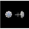 Image 2 : 2.00 ctw Opal And Diamond Earrings - 14KT White Gold