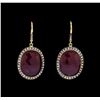 Image 1 : 6.00 ctw Ruby and Diamond Drop Earrings - 18KT Yellow Gold