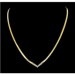 0.50 ctw Diamond Necklace - 14KT Yellow Gold