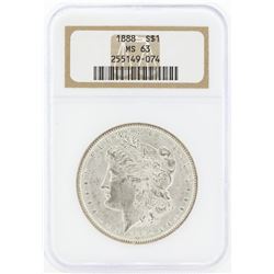 1888 MS63 NGC Morgan Silver Dollar