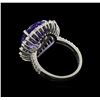 Image 3 : 9.24 ctw Tanzanite and Diamond Ring - 14KT White Gold