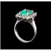 Image 4 : 2.90 ctw Emerald and Diamond Ring - 14KT White Gold
