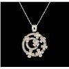 Image 1 : 14KT White Gold 1.76 ctw Diamond Pendant With Chain