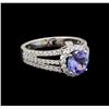 Image 1 : 14KT White Gold 1.56 ctw Tanzanite and Diamond Ring