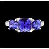 Image 2 : 3.08 ctw Tanzanite Ring -  Platinum