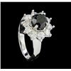 Image 4 : 3.47 ctw Black and White Diamond Ring - 14KT White Gold