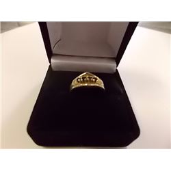 RING - 4 GEMSTONE IN 10K YELLOW GOLD SETTING - RETAIL ESTIMATE $500