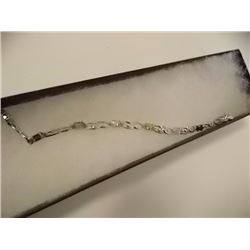 BRACELET - 4.5CTW OVAL FACETED MULTI GEMSTONES AND ROUND FACETED DIAMOND IN STERLING SILVER SETTING 