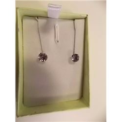 EARRINGS- 1.4CT AMETHYST IN 14K GOLD SETTING - INCLUDES CERTIFICATE $350
