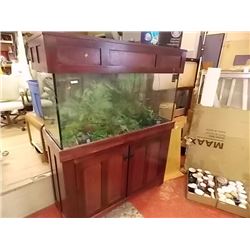 FISH TANK AND STAND - ~90 GAL TANK WITH PUMP, PLANTS, FOOD & MORE - INCLUDED FLUVAL CANISTER FILTER 