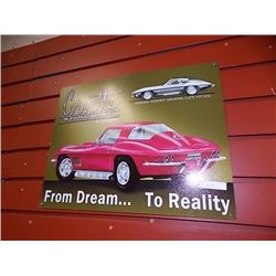 AUTOMOBILIA COLLECTABLE - METAL SIGN - CORVETTE STINGRAY