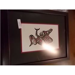 FRAMED RICHARD SHORTY PRINT - SIGNED - HUMMING BIRD