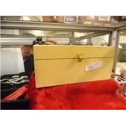 WOOD BOX WITH ASSORTED WATCHES