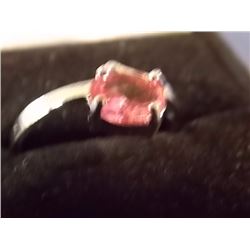 SILVER RING - STAMPED 925 - PINKISH PURPLE