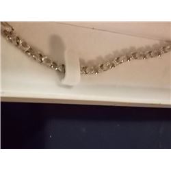 BRACELET - 12  OVAL FACETTED WHITE TOPAZ & DIAMONDS IN STERLING SILVER INFINITY LINK SETTING - ESTIM