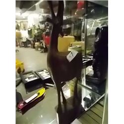 HAND CRAFTED WOOD CARVED GAZZELLE - TEAK