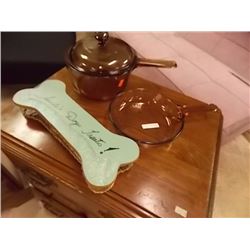 DOG TREAT BASKER & 2 GLASS POTS