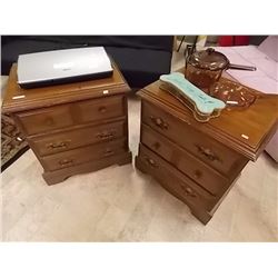 PINE NIGHT STANDS - 3 DRAWERS - 2 TTL