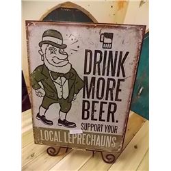 BREWER'S MEMORABILIA - METAL SIGN - DRINK MORE BEER