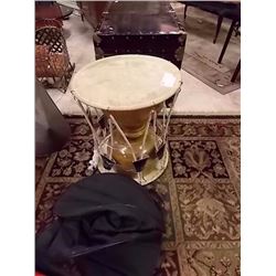 ORNATE CARVED DRUM - FIRST NATIONS DESIGN - AS-IS