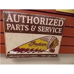 AUTOMOBILIA COLLECTABLE - METAL SIGN - INDIAN MOTORCYCLE