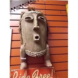 HAND CRAFTED WOOD CARVED NATIVE MASK - as-is