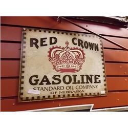 METAL RED CROWN GASOLINE SIGN