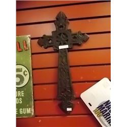 CAST IRON WALL HANGING - 19" TALL CROSS