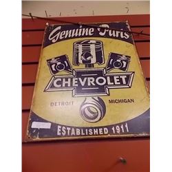 AUTOMIBILIA COLLECTIBLE - METAL SIGN - CHEV PARTS