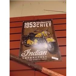 AUTOMIBILIA COLLECTIBLE - METAL SIGN - 1953 INDIAN MOTOR CYCLE